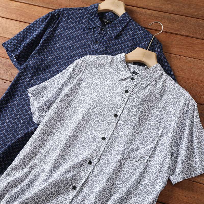 柄シャツ 2枚セット カジュアル半袖シャツ